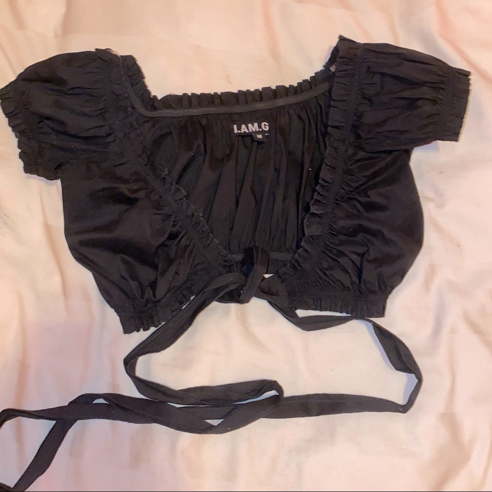 I AM GIA wrap crop top